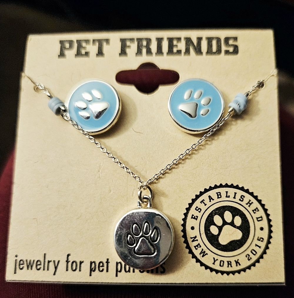 Pet Friends Paw Print Jewelry Set - Picture 5 of 6